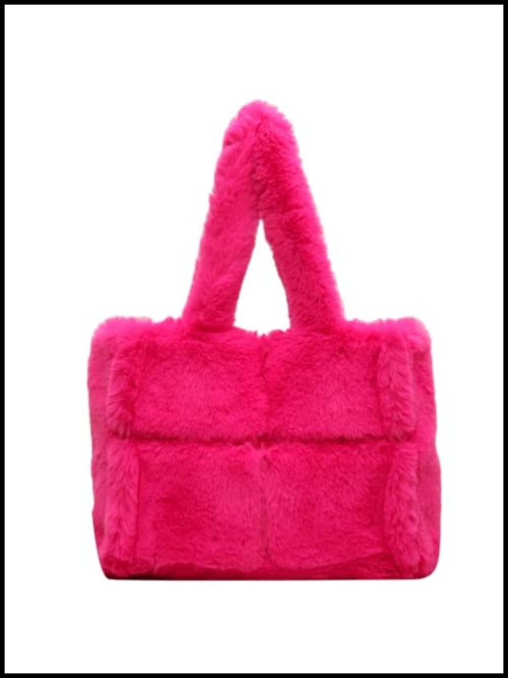 Soft Faux Fur Large Shoulder Tote Bag Plush Handbag Women Furry Purse Top Handle